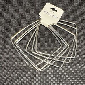 Source Unknown Silver Geometric Bracelets